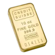 "Collectors Pieces" 10 oz Credit Suisse Gold Minted Bar .9999 Fine