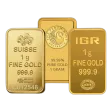 1 gram Gold Bar - Brand Varies (No Card)