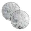 1 10 oz Bull & Bear Fractional Silver Round