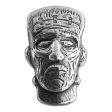 1.5 oz Frankenstein Monster Head Hand Poured Silver Bar
