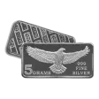 5 Gram (0.16 oz) .999 Fine Silver Bar - Monarch Precious Metals - Eagle