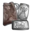 5 oz .999 Fine Silver Bar - Monarch Viking Warrior with Double Axe and Custom Leather Pouch