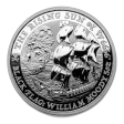 Tuvalu 5oz Silver 2022 Black Flag William Moody Pirate Ship BU