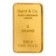 5g Baird & Co 999.9 Fine Gold Bar Minted
