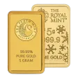 Secondary Market 5 Gram Gold Bar (Out of Plastic)