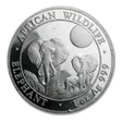 Somalia 1 oz Silver Elephant (Random, Abrasions)