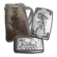 5 oz .999 Fine Silver Bar - Monarch Viking Warrior Shield Maiden with Custom Leather Pouch