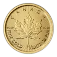 Canadian Gold Maple Leaf 1/20 oz (Varied Year)