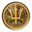 2025 Barbados 1/10 oz Gold Trident BU