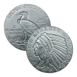 1 2 oz Incuse Indian Fractional Silver Round
