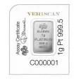 1 Gram Pamp Suisse Platinum Bar - In Assay