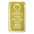 Gold Bar 250 grams Gold Austrian Mint Cast