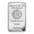 1/10oz Platinum Bar Minted 9995