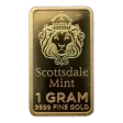 1 Gram Scottsdale Mint Gold Bar - "Prepper Gold" (.9999, BU)