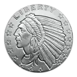 1/10 Oz Silver Round Incuse Indian Design Golden State Mint