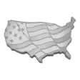 5 oz USA Shaped Flag Silver Bar by Elemetal