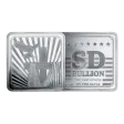 2 oz SD Bullion Cross and Flag Square Silver Bar