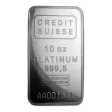"Collectors Pieces" 10 oz Platinum Bar - Credit Suisse 999.5 Purity, w/Assay