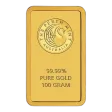 100g Perth Mint Kangaroo Gold Minted Bar 99.99%
