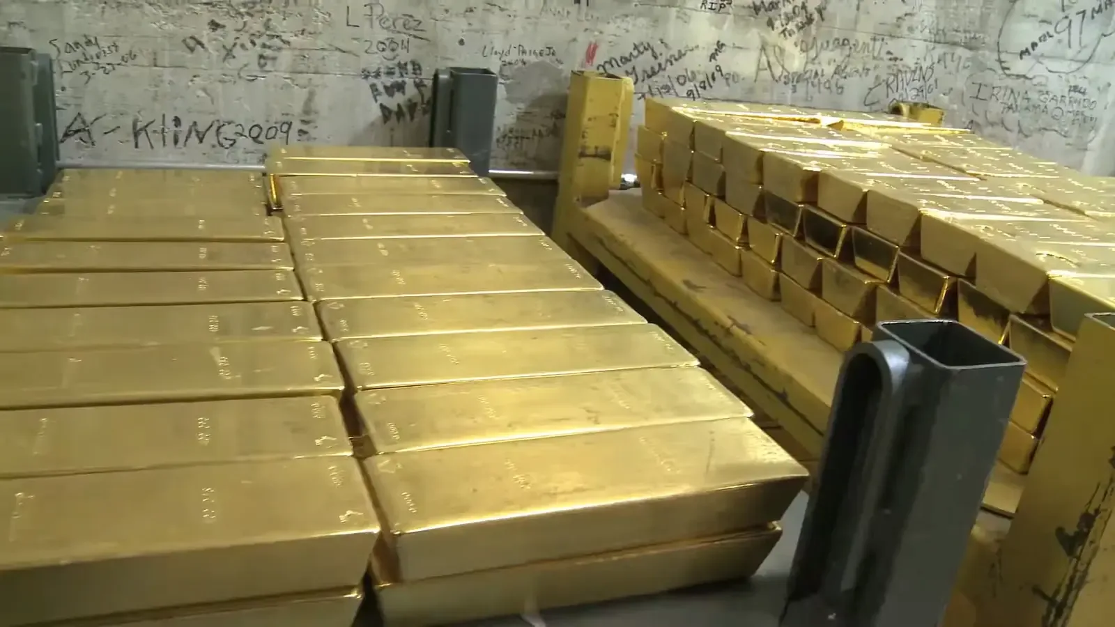 Gold bars at the US Mint West Point facility