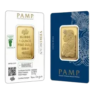 1 oz Gold Bar PAMP Suisse Lady Fortuna Veriscan Carbon Neutral (In Assay)