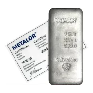 Metalor 1 Kilo Silver Bar