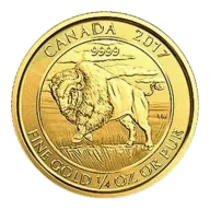 1/4 oz 2017 Canadian Mint Bison Gold Coin