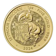 1 Oz Tudor Beasts - The Seymour Unicorn Gold BU Coin 2024