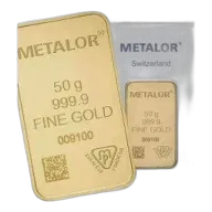Metalor 50 Gram Gold Bar