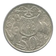 Australia 1966 Round 50c Silver Coin