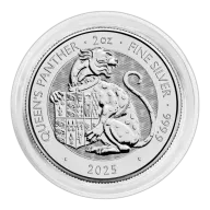 2025 £5 2oz Silver Queen's Panther The Royal Tudor Beasts Bullion Round