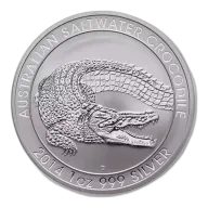Australian 1oz Silver Saltwater Crocodile - 2014