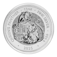 2025 £10 10oz Silver Panther - The Queen's Beasts Tudor Bullion Round