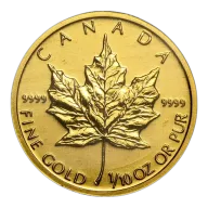 1/10 Oz Canadian Maple Leaf Gold Coin (Random Year)