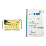 Umicore 10 Gram Gold Bar