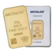Metalor 20 Gram Gold Bar