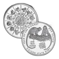 1 oz Year of the Monkey Silver Round