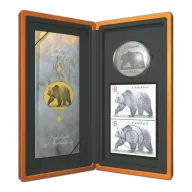 2004 $8 Great Grizzly - Pure Silver Coin and Stamp Set