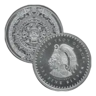 1 10 oz Aztec Calendar Silver Round