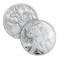 1 4 oz Bull & Bear Fractional Silver Round