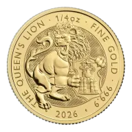2026 UK Tudor Beasts Queen's Lion 1/4oz Gold Coin