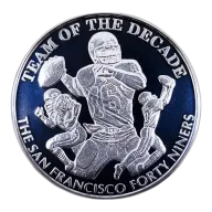 San Francisco Forty Niners Super Bowls World Champions 2oz Silver Coin