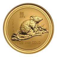 1 Oz Australian Lunar Series "Year of the Rat" Gold Coin (1996) (Series 1)