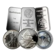 1 oz Silver Coin, Bar or Round - Preowned - Assorted Mints - .999+ Ag