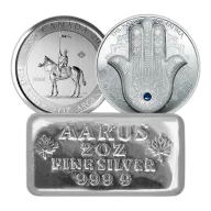 2 oz Silver Coin, Bar or Round - Pre Owned - Assorted Mints - .999+ Ag