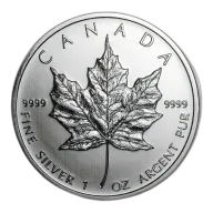 1 Oz Canadian Maple Leaf .9999% Fine Silver Coin 2010
