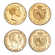 Spain 25 Pesetas Gold Coin
