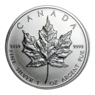 1 Oz Canadian Maple Leaf .9999% Fine Silver Coin 2011