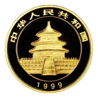 Chinese Gold Panda 1 Ounce 1999 Large Date Plain 1