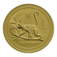 1 Oz Australian Lunar Series "Year of the Monkey" Gold Coin (2004) (Series 1)